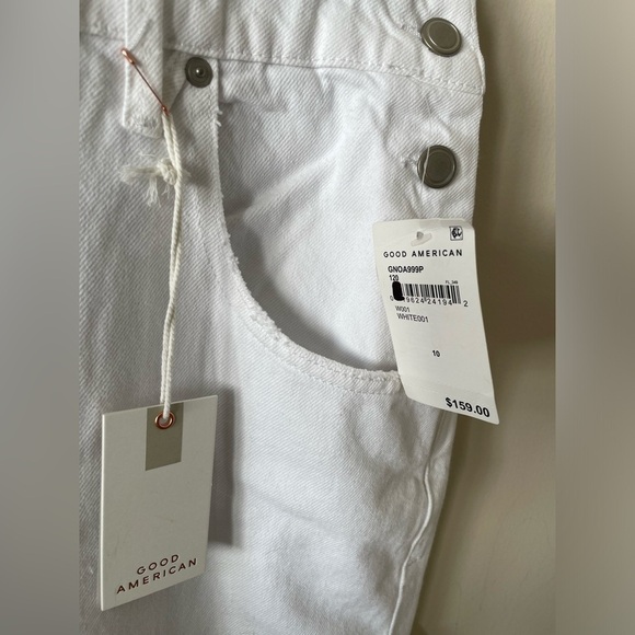 NWT Good American Good 90s white denim Overalls - Picture 8 of 16